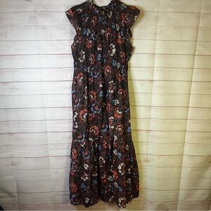 Cleobella Kyah Calista Floral 100% Organic Ankle Dress Size Large